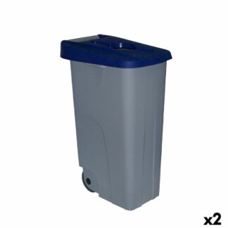 Κάδος Απορριμμάτων με Τροχούς Denox 85 L Κίτρινο 58 x 41 x 76 cm