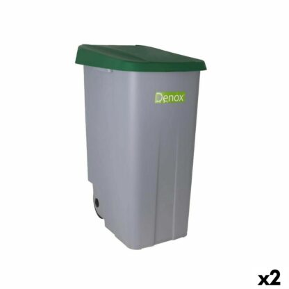 Κάδος Απορριμμάτων με Τροχούς Denox 110 L Πράσινο 58 x 41 x 89 cm (x2)