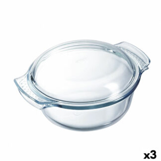 Πιάτο ψησίματος Pyrex Classic Vidrio Διαφανές Γυαλί Οβάλ 39 x 23 x 15 cm Με καπάκι (3 Μονάδες)