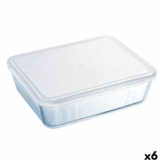 Ορθογώνιο Τάπερ με Καπάκι Pyrex Cook & Freeze 22,5 x 17,5 x 6,5 cm 1,5 L Διαφανές Σιλικόνη Γυαλί (x6)