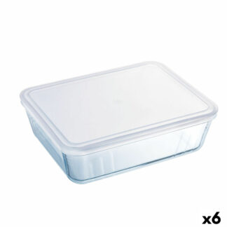 Ορθογώνιο Τάπερ με Καπάκι Pyrex Cook & Freeze 19 x 14 x 5 cm 800 ml Διαφανές Σιλικόνη Γυαλί (x6)