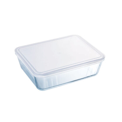 Ορθογώνιο Τάπερ με Καπάκι Pyrex Cook & Freeze 25 x 20 cm Διαφανές Σιλικόνη Γυαλί 2,6 L (x6)