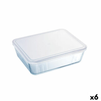 Ορθογώνιο Τάπερ με Καπάκι Pyrex Cook & Freeze 22,5 x 17,5 x 6,5 cm 1,5 L Διαφανές Σιλικόνη Γυαλί (x6)