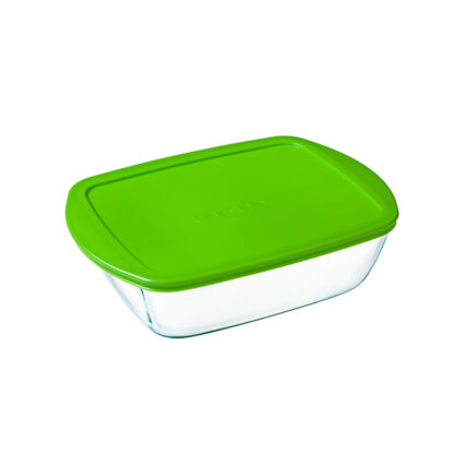 Ορθογώνιο Τάπερ με Καπάκι Pyrex Cook & Store Πράσινο 1,1 L 23 x 15 x 7 cm Σιλικόνη Γυαλί (x6)