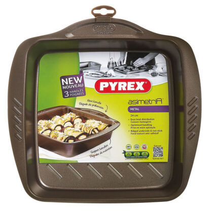 Φόρμα για τον Φούρνο Pyrex Asimetria Τετράγωνο Μαύρο Μέταλλο 24 x 24 cm (x6)