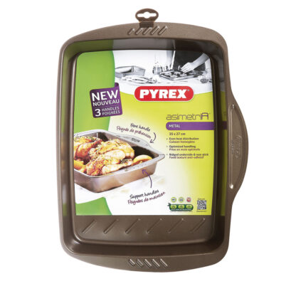 Φόρμα Ορθογώνια Pyrex Asimetria Μαύρο Μέταλλο 35 x 27 cm Ορθογώνιο (x6)