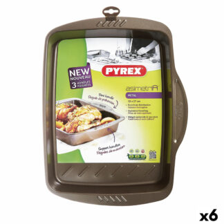 Φόρμα για τον Φούρνο Pyrex Asimetria Ορθογώνιο Μαύρο Μέταλλο Ø 30 cm (x6)