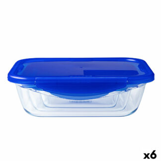 Ορθογώνιο Τάπερ με Καπάκι Pyrex Cook & Store Πράσινο 1,1 L 23 x 15 x 7 cm Σιλικόνη Γυαλί (x6)