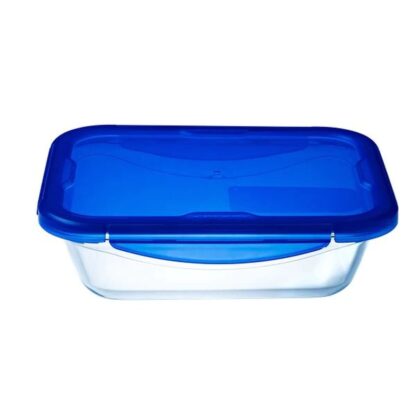 Ερμητικό Κουτί Γεύματος Pyrex Cook&go 30 x 23 cm 3,3 L Ορθογώνιο Μπλε Γυαλί (4 Μονάδες)