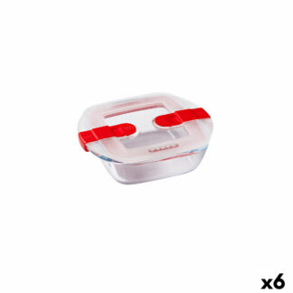 Ερμητικό Κουτί Γεύματος Pyrex Cook & go 15,5 x 15,5 x 8,5 cm Μπλε 700 ml Γυαλί (x6)