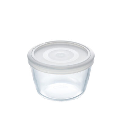 Στρογγυλό άπερ με Καπάκι Pyrex Cook&freeze 600 ml 12 x 12 x 9 cm Διαφανές Γυαλί Σιλικόνη (8 Μονάδες)