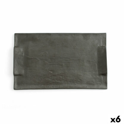 Δίσκος για σνακ Quid Mineral Gres Μαύρο Κεραμικά 30 x 18 cm (x6)