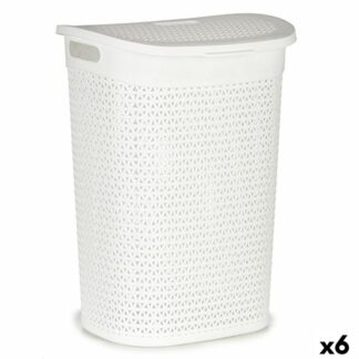 Καλάθι για τα Ρούχα Μπεζ Πλαστική ύλη 60 L 43,5 x 57,5 x 34 cm (x6)