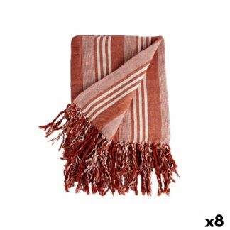 Πολλαπλών χρήσεων Foulard Ρίγες 235 x 205 cm Λευκό Μπεζ (8 Μονάδες)