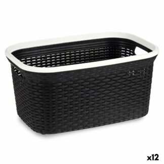 Καλάθι για τα Ρούχα Κρεμ Πλαστική ύλη 36 L 36 x 25,5 x 52,5 cm (12 Μονάδες)