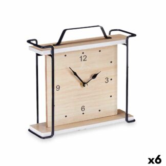 Bordklokke Μαύρο Μέταλλο Ξύλο MDF 19 x 21 x 9 cm (x6)