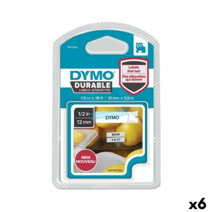 Θερμική ταινία μεταφοράς Dymo Λευκό Μαύρο 12 x 5,5 mm (x6)