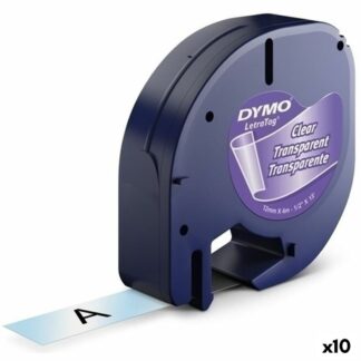 Πλαστικοποιημένη Ταινία για Στυλό Dymo 91202 12 mm LetraTag® Μαύρο Κίτρινο (x10)