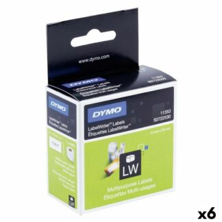 Πλαστικοποιημένη Ταινία για Στυλό Dymo 91200 12 mm LetraTag® Λευκό Μαύρο (x10)