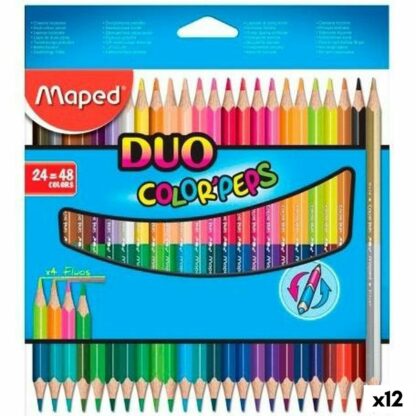 Χρωματιστά μολύβια Maped Duo Color' Peps	 Πολύχρωμο 24 Τεμάχια Διπλό άκρο (12 Μονάδες)