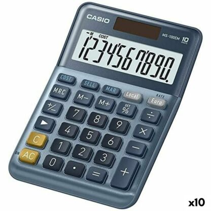 Αριθμομηχανή Casio MS-100EM Μπλε (x10)