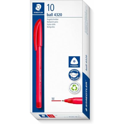 Σετ Στυλό Staedtler Ball 4320 Κόκκινο 1 mm (100 Μονάδες)