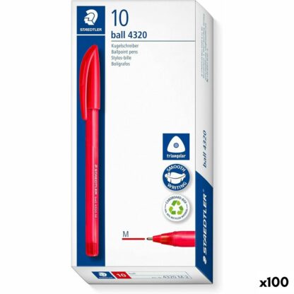 Σετ Στυλό Staedtler Ball 4320 Κόκκινο 1 mm (100 Μονάδες)