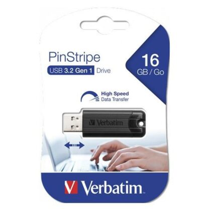 Στικάκι USB Verbatim Pinstripe Μαύρο 16 GB (x10)