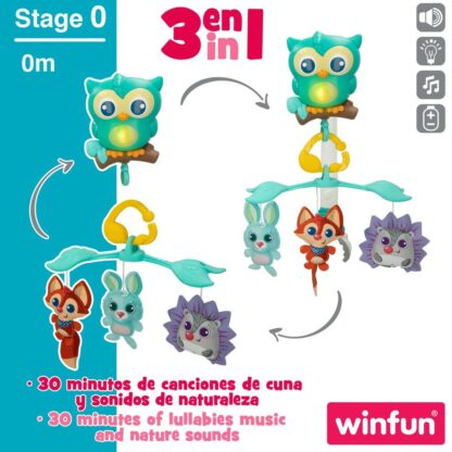 Καρουζέλ για τη Κούνια Winfun Δάσος 3-σε-1 31,5 x 42 x 24,5 cm Πλαστική ύλη (4 Μονάδες)