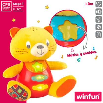 Αρκουδάκι με Ήχο Winfun Γάτα 16 x 17,5 x 10,5 cm (x6)