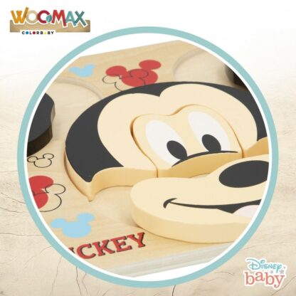 Ξύλινο Παιδικό Παζλ Disney Mickey Mouse + 12 Μηνών 6 Τεμάχια (12 Μονάδες)