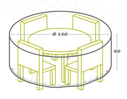 Προστατευτική Θήκη Aktive Ø 150 cm Τραπέζια 150 x 60 x 150 cm (x6)