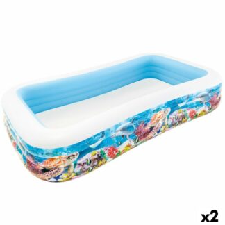 Παιδική πισίνα Intex Ανανάδες Κρίκοι 248 L 132 x 28 x 132 cm (12 Μονάδες)