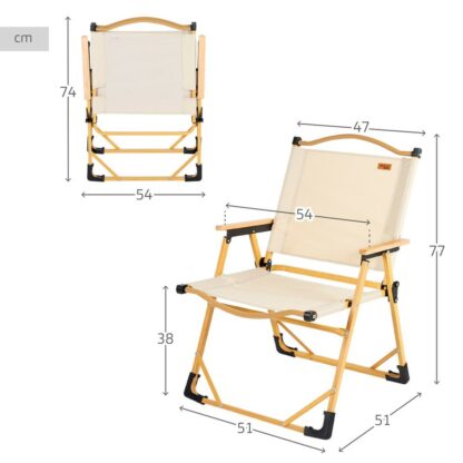 Πτυσσόμενη καρέκλα για κάμπινγκ Aktive Sabana Γη 47 x 77 x 51 cm (x2)