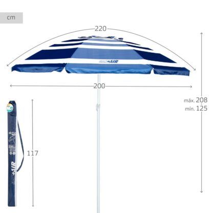 Solskjerm Aktive UV50 Ø 220 cm πολυεστέρας Αλουμίνιο 220 x 214,5 x 220 cm (x6)