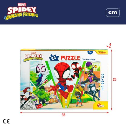 Παιδικό παζλ Spidey Διπλή όψη 50 x 35 cm 24 Τεμάχια (12 Μονάδες)