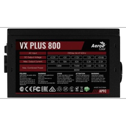 Τροφοδοσία Ρεύματος Aerocool VX PLUS 800 800 W 130 W ATX