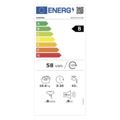 Πλυντήριο ρούχων Hisense WFGA10141VM 1400 rpm Λευκό 10 kg