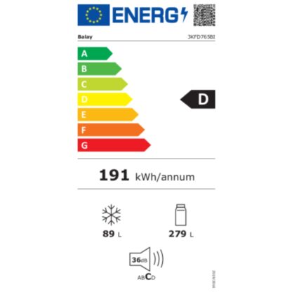 Συνδυασμένο Ψυγείο Balay 3KFD765BI Λευκό (203 x 60 cm)