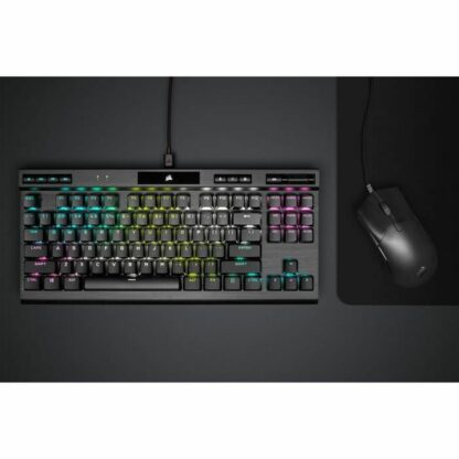 Πληκτρολόγιο Bluetooth με Bάση για Tablet Corsair K70 RGB TKL Μαύρο γαλλικά AZERTY