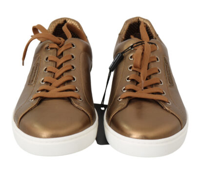 Dolce & Gabbana - Golden Metallic Leather Sneakers