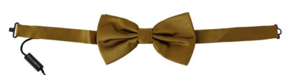 Dolce & Gabbana - Elegant Mustard Silk Bow Tie