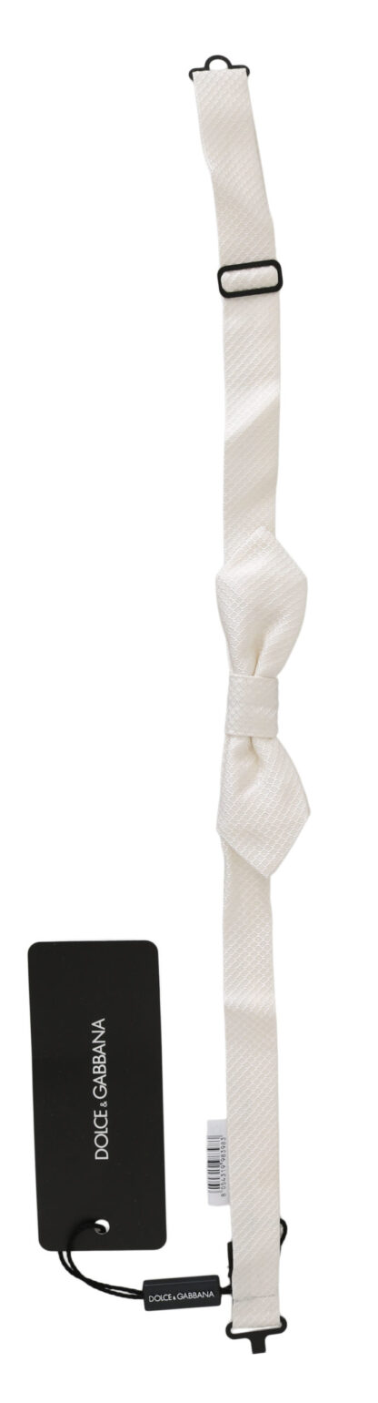 Dolce & Gabbana - Elegant White Silk Bow Tie