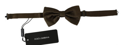 Dolce & Gabbana - Elegant Brown Polka Dot Silk Bow Tie