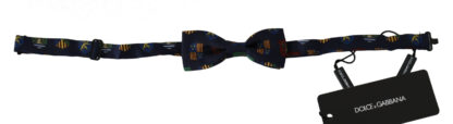 Dolce & Gabbana - Exquisite Silk Bow Tie in Blue Flags Print