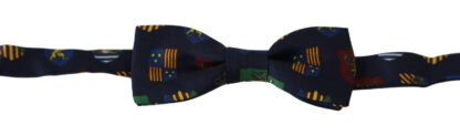 Dolce & Gabbana - Exquisite Silk Bow Tie in Blue Flags Print