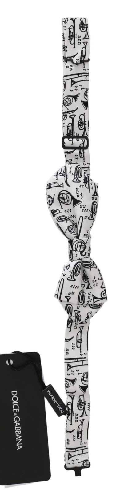 Dolce & Gabbana - Elegant White Silk Bow Tie for Sophisticated Evenings