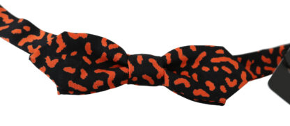 Dolce & Gabbana - Elegant Silk Tied Bow Tie in Orange Black