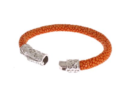 Nialaya - Exquisite Orange Stingray Silver Bracelet