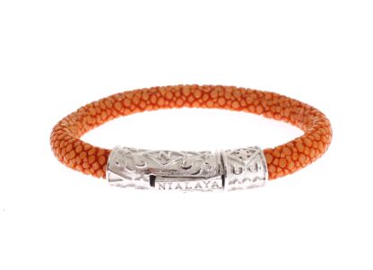 Nialaya - Exquisite Orange Stingray Silver Bracelet